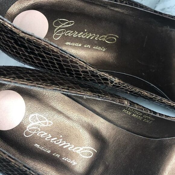 Carisma Brown Snakeskin Heels size 7 - Picture 6 of 7